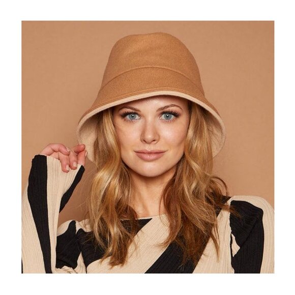 Eugenia Kim Suzuki Bucket Hat in Camel /Cream - Picture 3 of 13